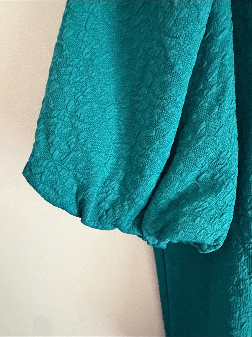 Crown & ivy Teal Textured Puff-Sleeve Top Womens Turquoise - Picture 5 of 6
